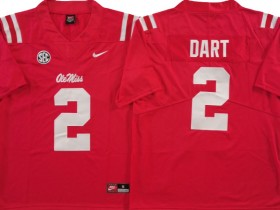 Ole Miss Rebels #2 Jaxson Dart Red Football Jersey