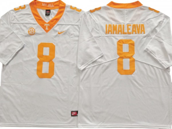 NCAA Tennessee Volunteers #8 Nico Iamaleava White Football Jersey