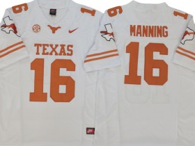 NCAA Texas Longhorns #16 Arch Manning White Vapor F.U.S.E. Limited Jersey - Texas logo