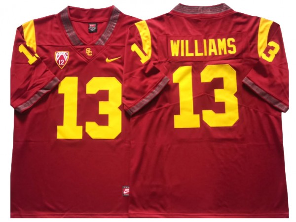 NCAA USC Trojans #13 Caleb Williams Red College Football Jersey