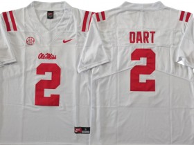 Ole Miss Rebels #2 Jaxson Dart White Football Jersey