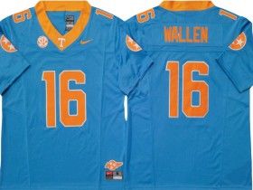 NCAA Tennessee Volunteers #16 Morgan Wallen Blue Vapor F.U.S.E. Limited Team Logo Jersey