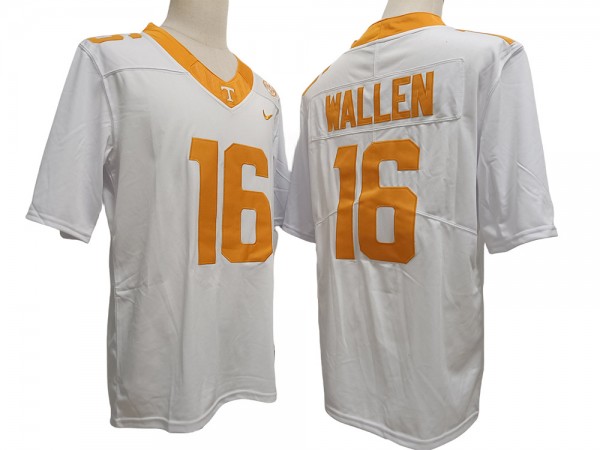 NCAA Tennessee Volunteers #16 Morgan Wallen White Jersey