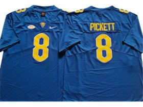 Pittsburgh Panthers #8 Kenny Pickett Blue Football Jersey