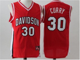NCAA Davidson Wildcats #30 Stephen Curry Red College Basketball Jersey