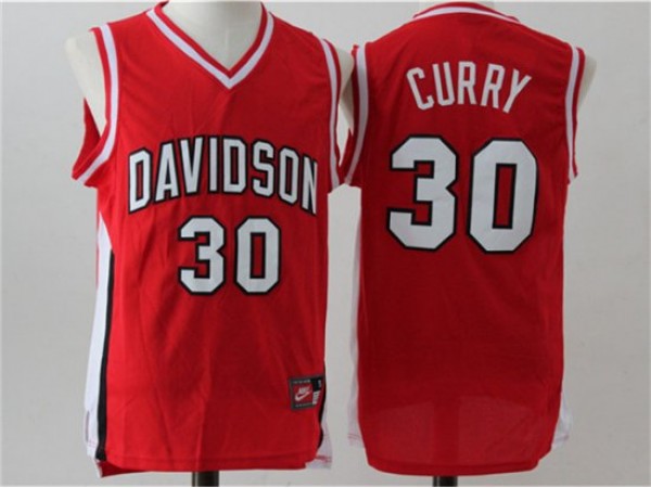 NCAA Davidson Wildcats #30 Stephen Curry Red College Basketball Jersey