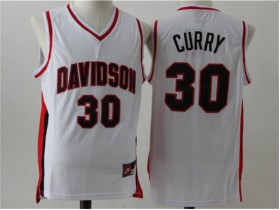 NCAA Davidson Wildcats #30 Stephen Curry White College Basketball Jersey