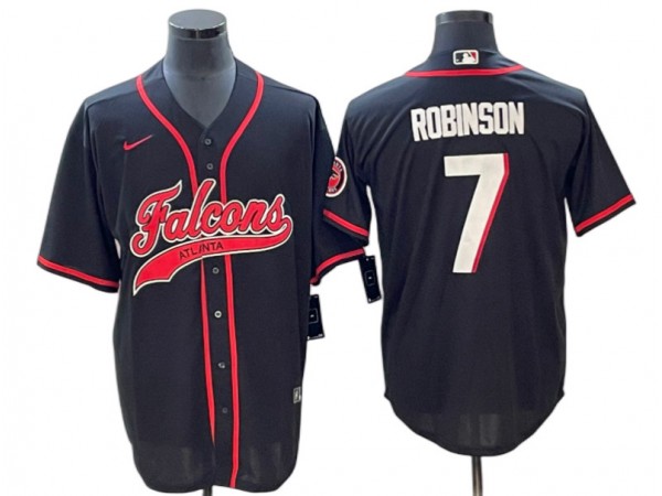 Atlanta Falcons #7 Bijan Robinson Baseball Jersey - Black/Red/White/Navy