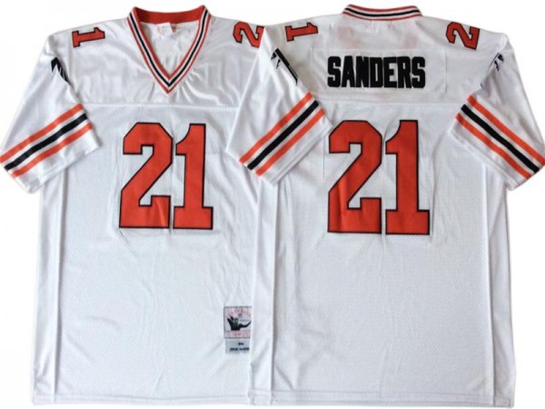 M&N Atlanta Falcons #21 Deion Sanders White 1989 Legacy Jersey