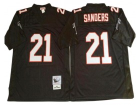 M&N Atlanta Falcons #21 Deion Sanders Black 1992 Legacy Jersey