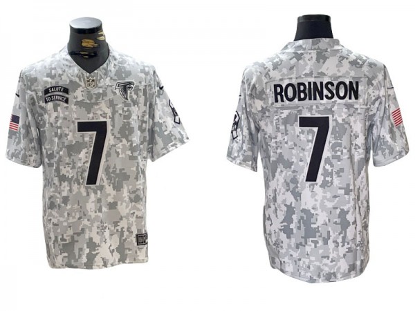 Atlanta Falcons #7 Bijan Robinson Arctic Camo 2024 Salute to Service Limited Jersey