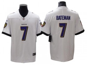 Baltimore Ravens #7 Rashod Bateman White Vapor Limited Jersey