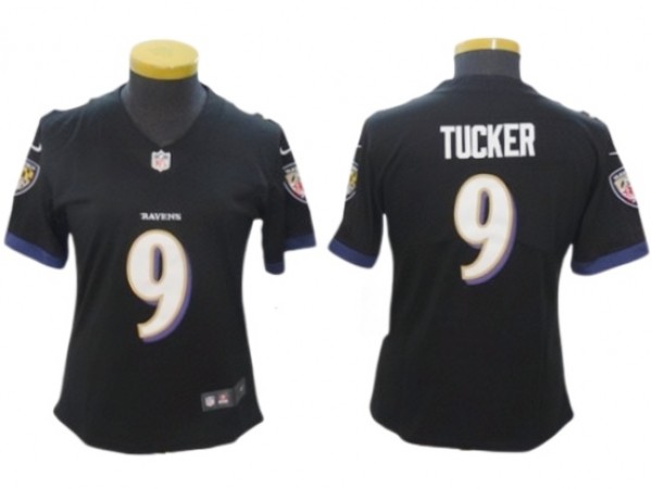 Women Baltimore Ravens #9 Justin Tucker Black Vapor Limited Jersey