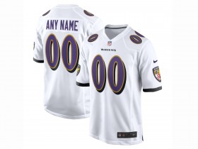 Custom Baltimore Ravens White Vapor Limited Jersey