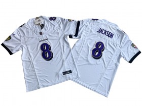 Baltimore Ravens #8 Lamar Jackson White Vapor F.U.S.E. Limited Jersey