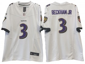Baltimore Ravens #3 Odell Beckham Jr. White Vapor F.U.S.E. Limited Jersey