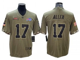 Buffalo Bills #17 Josh Allen Olive 2022 Salute To Service Limited Jersey