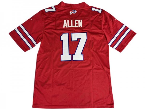 Buffalo Bills #17 Josh Allen Red Color Rush Jersey