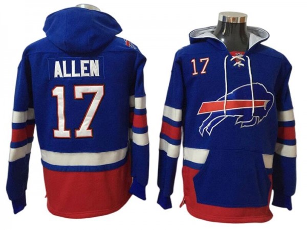 Buffalo Bills #17 Josh Allen Blue Hoodie