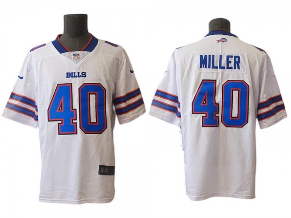 Buffalo Bills #40 Von Miller White Vapor Limited Jersey Buffalo Bills #40 Von Miller White Vapor Limited Jersey