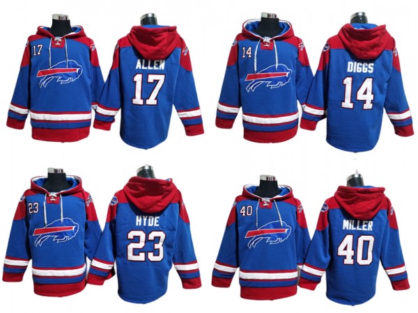 Buffalo Bills Royal Lace-Up Pullover Hoodie