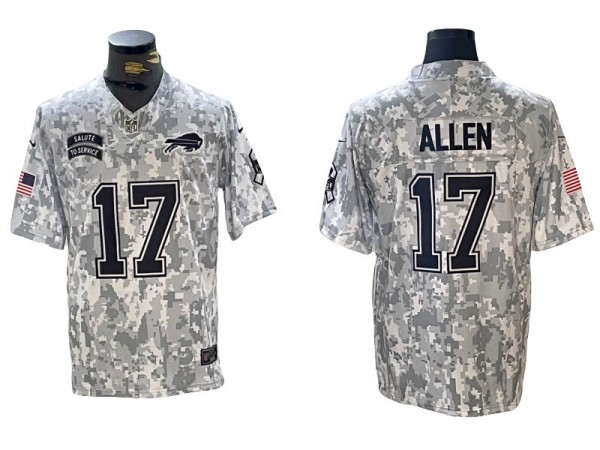 Buffalo Bills #17 Josh Allen Arctic Camo 2024 Salute to Service Limited Jersey