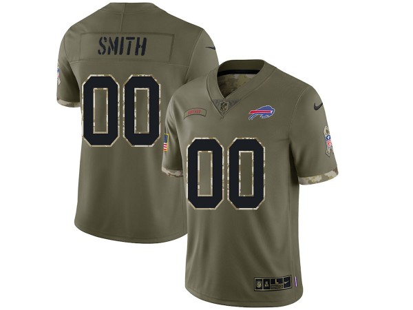 Custom Buffalo Bills Olive 2022 Salute to Service Vapor Limited Jersey