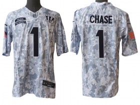 Cincinnati Bengals #1 Ja'Marr Chase Arctic Camo 2024 Salute to Service Limited Jersey