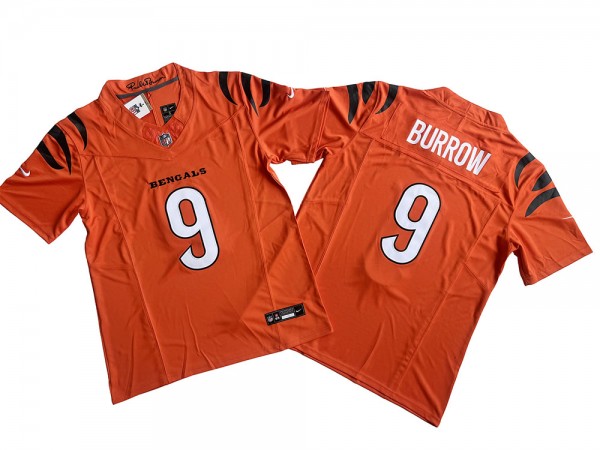 Cincinnati Bengals #9 Joe Burrow Orange Vapor F.U.S.E. Limited Jersey