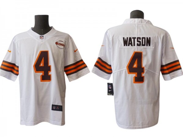 Cleveland Browns #4 Deshaun Watson White 1946 Vapor Limited Jersey