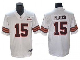 Cleveland Browns #15 Joe Flacco White 1946 Vapor Limited Jersey