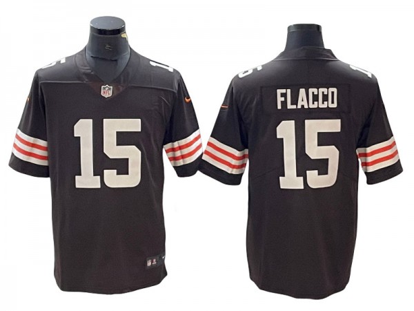 Cleveland Browns #15 Joe Flacco Brown Vapor Limited Jersey