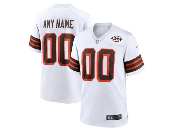 Custom Cleveland Browns White Alternate 1946 Vapor Limited Jersey