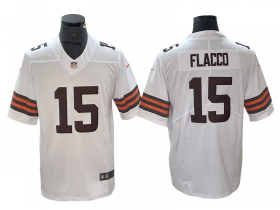 Cleveland Browns #15 Joe Flacco White Vapor Limited Jersey