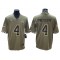 Dallas Cowboys #4 Dak Prescott 2022 Olive Salute To Service Limited Jersey