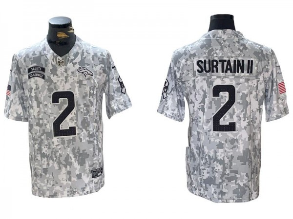 Denver Broncos #2 Pat Surtain II Arctic Camo 2024 Salute to Service Limited Jersey