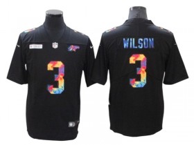 Denver Broncos #3 Russell Wilson Black Rainbow Vapor Limited Jersey