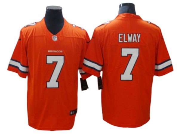 Denver Broncos #7 John Elway Orange Color Rush Limited Jersey