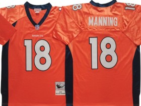 M&N Denver Broncos #18 Peyton Manning Orange Legacy Jersey