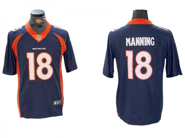 Denver Broncos #18 Peyton Manning Navy Vapor Limited Jersey