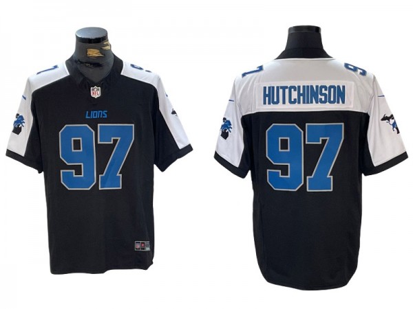 Detroit Lions #97 Aidan Hutchinson Black Thanksgiving Vapor F.U.S.E Limited Jersey