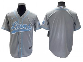 Detroit Lions Gray Color Blank Baseball Style Jersey