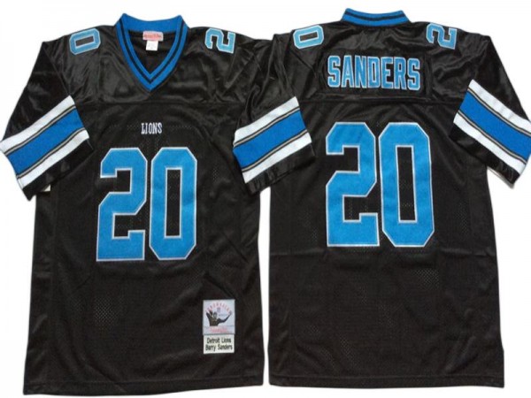 M&N Detroit Lions #20 Barry Sanders Black 1996 Legacy Jersey