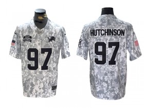 Detroit Lions #97 Aidan Hutchinson Arctic Camo 2024 Salute to Service Limited Jersey