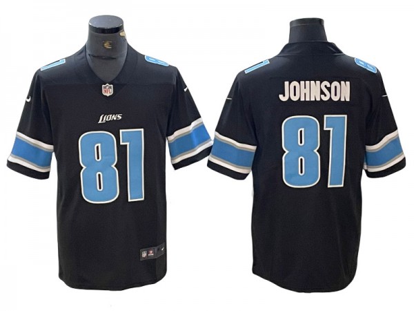 Detroit Lions #81 Calvin Johnson Black Vapor Limited Jersey