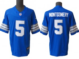 Detroit Lions #5 David Montgomery Light Blue Vapor F.U.S.E. Limited Jersey