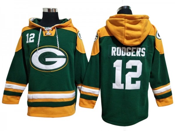 Green Bay Packers Green Lace-Up Pullover Hoodie