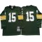 M&N Green Bay Packers #15 Bart Starr Green 1969 Throwback Long Sleeve Jersey