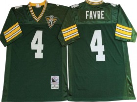 M&N Green Bay Packers #4 Brett Favre Green 1993 Throwback Jersey