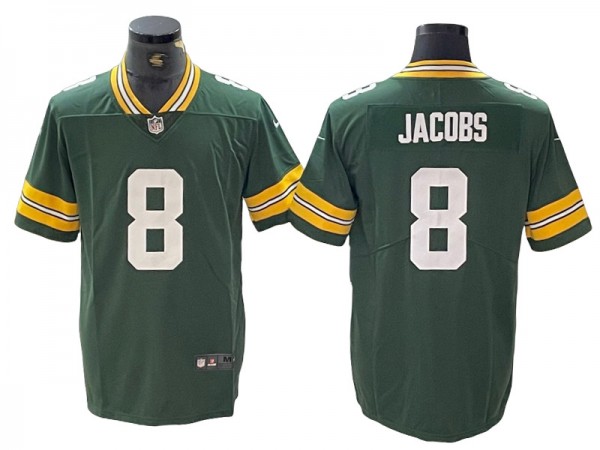 Green Bay Packers #8 Josh Jacobs Green Vapor Limited Jersey